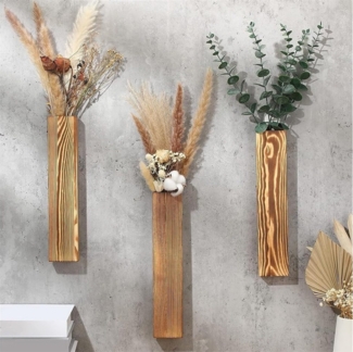 BlingBin Blumentopf Wand-Pflanzgefäße hängende Holz-Wandvase Dekoration (3er Set, 3 St, 3pcs), für Schlafzimmer und Wohnzimmer Wandmontage Blumentopf