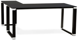 Kokoon Design Eckschreibtisch Warner Glas Schwarz 170x75x160 cm