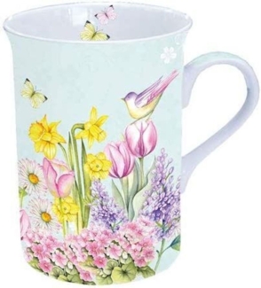 Ambiente Luxury Paper Products Tasse Porzellan, Becher Tee, Kaffee, Sommer Blumen Mug Kollektion, Material Porzellan Bulen Garten Kollektion, Sommer Kollektion, ideal als Geschenk