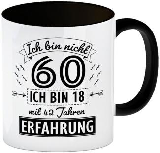 speecheese Tasse Witziger Kaffeebecher Schwarz für den 60. Geburtstag mit Motiv: