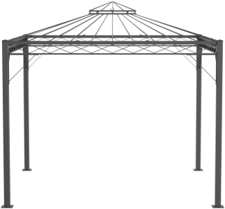 ELEO Pavillon quadratisch Trento 3 x 3 m pulverbeschichtet anthrazit