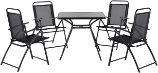 Essgruppe für 4 Personen LIVO Metall 80x80x72 cm Schwarz