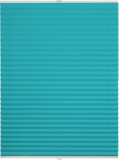 ondeco Plissee nach Maß für alle Fenster innen Montage in Glasleiste mit Spannschuh Sonnenschutz Rollo Sichtschutz Blickdicht - Türkis - B): 41-50 cm, H): 101-150 cm