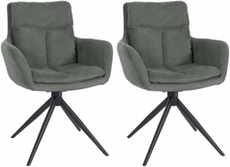 CLP 2er Set Esszimmerstuhl Vilas Stoff,grau