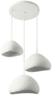 Opviq Kronleuchter Design Leuchte, Verstellbare Höhe 80-115, Abhängig vom Leuchtmittel, Design Pendelleuchte Weiß – Fiberglas-– 1-, 2- oder 3-flammig wählbar