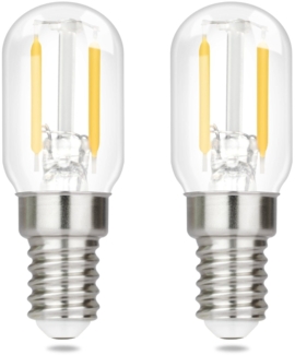 ZMH 2er pack E14 LED Kaltweiß Glühbirne: Vintage LED Lampen T22 Retro Birne 2W 6000K Edison Leuchtmittel E14 Fassung Bulb Kühlschranklampe Energiesparlampe Ersatz Halogenlampen - Nicht Dimmbar