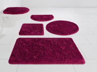 my home Badematte Merida, Badvorleger, Badezimmer Teppich, Höhe 32 mm, rutschhemmend beschichtet, fußbodenheizungsgeeignet, schnell trocknend, strapazierfähig, Kunstfaser, rund, Badteppich, Uni Farben, rechteckig, rund & als 2-tlg. Set erhältlich