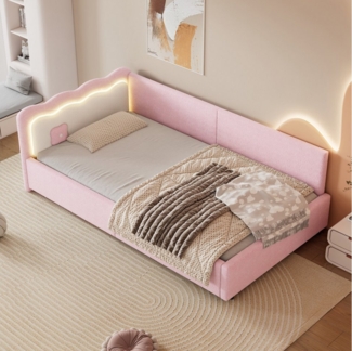 TavilaEcon Schlafsofa mit LED-Umgebungslicht, Fernbedienung und Lattenrost, 90×200cm