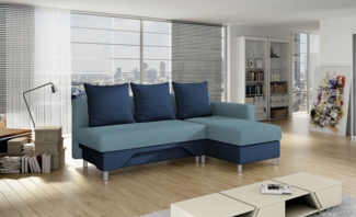 Ecksofa Tom, Seite: Rechts, Farbe: Suedine 9 + Suedine 390 + Suedine 9