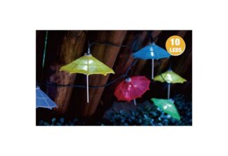 LED-Solar-Lichterkette Cocktailschirm bunt Partybeleuchtung Dekolicht Gartendeko