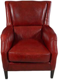 Ohrensessel Lewes Leder "Royal-Rouge"