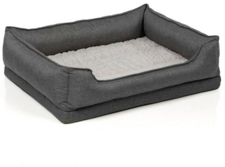 Wallace & Jones Hundematte Orthopädisches Hundebett Chelsea - Grau, mit Memory Foam Liegefläche, Stoff, Kuscheliges und Robustes Hundebett, Tierbett