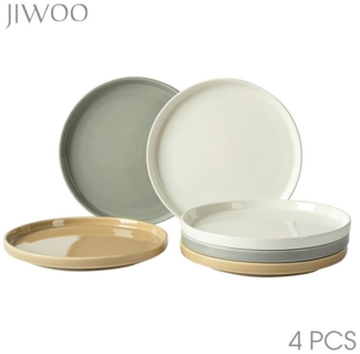 JIWOO Teller 4er,Ø21,5cm,Frühstücksteller,Salatteller,Pastateller,Vorspeisenteller, (6 St), Keramik,Mikrowellen-und spülmaschinenfest,Stapelbares,Ø21,5cm