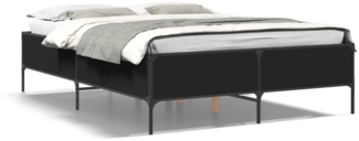 vidaXL Bettgestell Schwarz 150x200 cm Holzwerkstoff und Metall 3279792