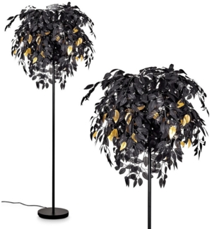 hofstein Stehlampe »Orticelli« Stehlampe aus Metall/Kunststoff in Schwarz/Goldfarben, ohne Leuchtmittel