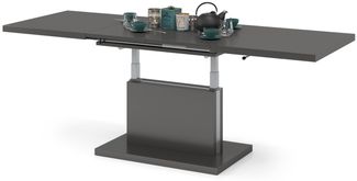 Mazzoni Couchtisch Aston Anthrazit Grau matt höhenverstellbar ausziehbar 120 bis 200, Funktionstisch, Wohnzimmertisch, Tisch, Esstisch, Sofatisch