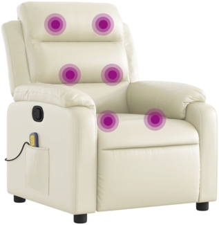 vidaXL Massagesessel mit Relaxfunktion, Kunstleder, Creme 3206161
