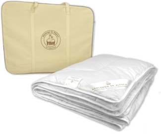 Alpaka Sommer Bettdecke, Premium Line, 100% Baby Alpaka Füllung (935g), Bezugsstoff: 200er Baumwollbatist, Leicht und luftig, 220x240 cm, Ideal für warme Nächte von Abolengo de Alpaca