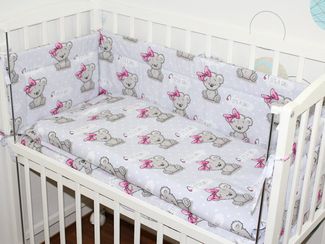 Primawela Beistellbett Baby Bettwäsche für Beistellbett mit Nestchen Spannbettlaken 6 teilig