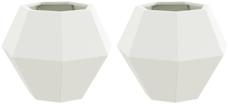 vidaXL Pflanzkübel 2 pcs Weiß 50 x 50 x 40 cm Stahl 884055