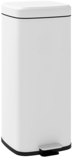 HOMCOM Mülleimer 30L, mit Deckel, Fußpedal, Inneneimer, für Wohnzimmer, Büro, Metall, 28 x 35 x 63,5 cm