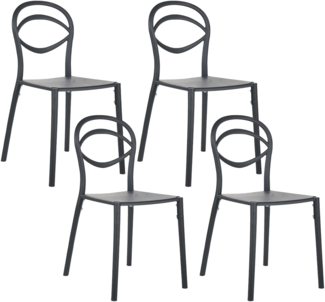 Gartenstuhl 4er Set COVOLO Schwarz