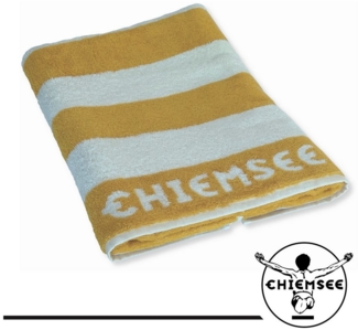 Chiemsee Saunatuch 100% Baumwolle, 80x200 cm, Frottier, gestreift, Logo-Schriftzug