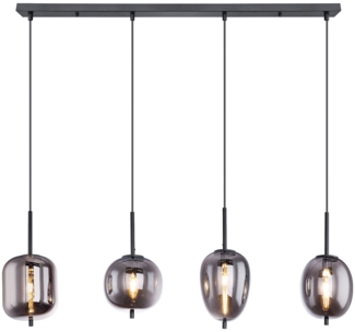 Designleuchte, Glas rauchfarben, 4 flammig, H 120 cm