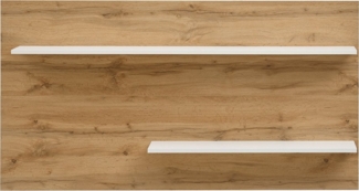 Lomadox Wandregal CRISP-61, Wotan Eiche Nb. mit Absetzungen in weiß 155/80/20 cm