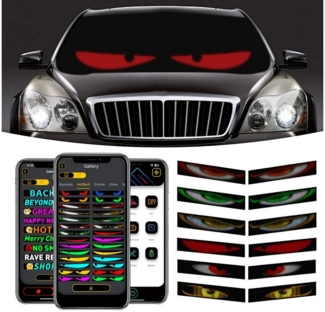 VIVIHEYDAY LED Stripe 2X LED-Matrix-Panel APP-Steuerung, Flexible Devil Eyes LED-Bildschirm, Scrolling Text Pattern Animation Zeichen für Auto Bar Party Home Decor