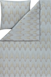 Estella Mako Jersey Bettwäsche 135x200 Cielo grau Zickzack silber 6613-810