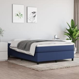 Boxspringbett Blau 140x190 cm Stoff [3120860]