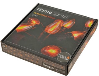 Spetebo Lichterkette Lichterkette mit Flammen Effekt Glühbirnen - 360cm, 10-flammig, Garten Deko Beleuchtung mit Netzstecker für Außen und Innen