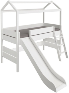 PAIDI Hausbett TINY HOUSE, Spielbett mit Rutsche und Rausfallschutz, individuell gestaltbar