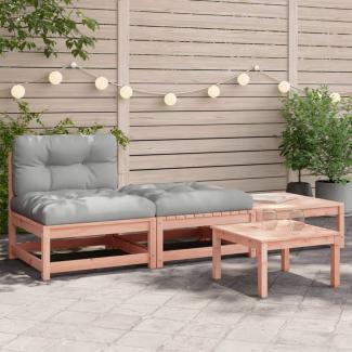 vidaXL Gartensofa ohne Armlehnen mit Kissen und Hockern 838147