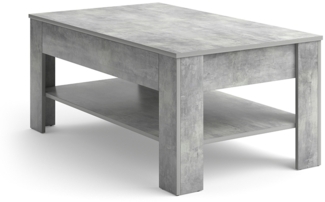 VICCO 'Milan' Couchtisch mit Schublade, Holz betongrau, 110x65 cm