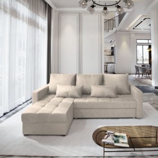 Masseno Ecksofa KOS mit Schlaffunktion L-Form, Sofa mit Bettkasten