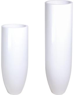 Premium witterungsbeständige Bodenvase Pandora Ø 50 cm, Höhe 125 cm weiß