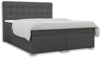 Deine Möbel 24 Boxspringbett CLAUDIA Boxbett Komplettbett inkl. Bonellfederkernmatratzen H3 (Taschenfederkernmatratzen 7 Zonen H4 optional Grau Hellgrau Schwarz Anthrazit Beige Samt Velour, 3-St, Polsterbett Ehebett Bett mit Topper und Bettkästen, Matr...