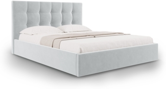 Micadoni Bett Phaedra Samt Hellgrau 140x200