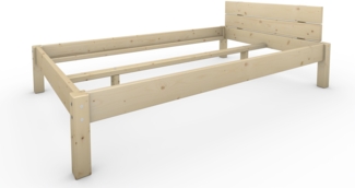 Pfostenbett Massivholzbett (Fichte) "Daybett" 120 x 200 cm 38 cm Holzbett 300kg