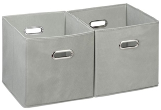 6 x Aufbewahrungsbox Stoff grau 10031284