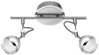 LED Deckenleuchte, verstellbare Spots, Chrom, Silber