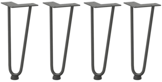 vidaXL Haarnadelbeine für Couchtisch 4 Stk. Anthrazit 30 cm Massivstahl 4012418