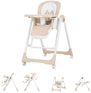 Chipolino Kinderhochstuhl 2 in 1 Milk Shake, verstellbar, Babyschaukel, Räder beige