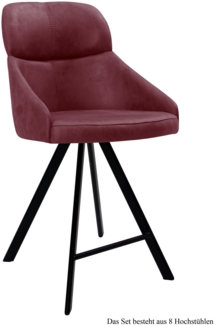 Thekenstuhl drehbar (8er-Set) Diljana 52x99x63 Schwarz/Marsala