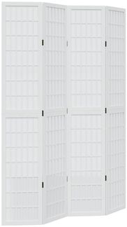 vidaXL 4-tlg. Raumteiler Weiß Massivholz Paulownia 358788