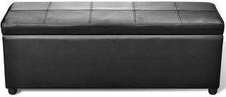 vidaXL Sitzbank mit Stauraum Lang Holz Schwarz 241063