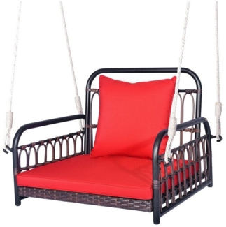 KOMFOTTEU Hängesessel Hängestuhl, aus Rattan & Metallrahmen,bis 180kg belastbar