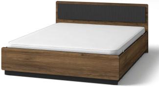 Bett Doppelbett Pereto 160x200 cm Warmia Nussbaum schwarz matt